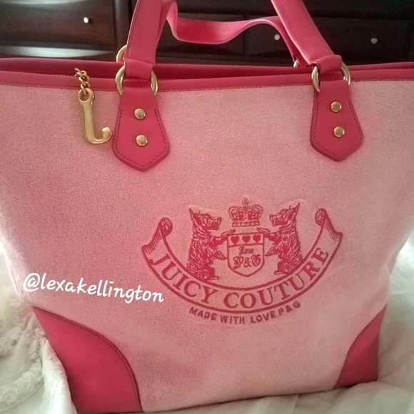 🩷Y2K rare juicy Couture Pink Terry Tote Bag - Picture 3 of 14